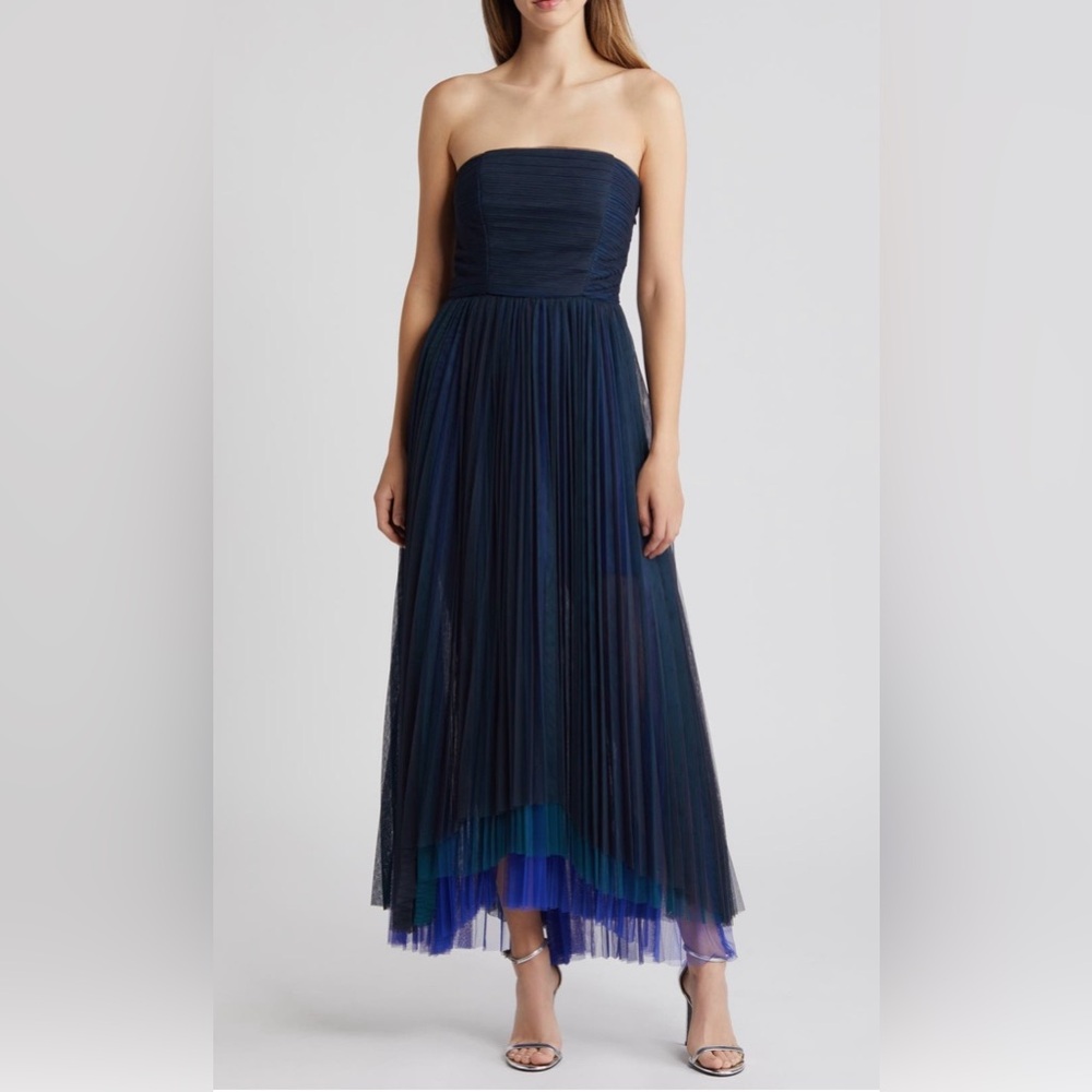 Chelsea28 Strapless Navy High Low Dress